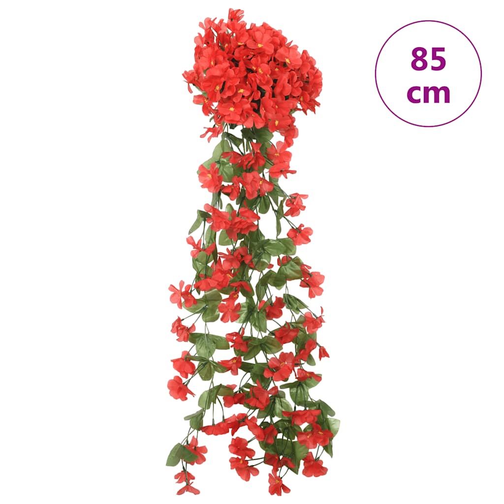 Guirnaldas de flores 3 uds rojo 85 cm