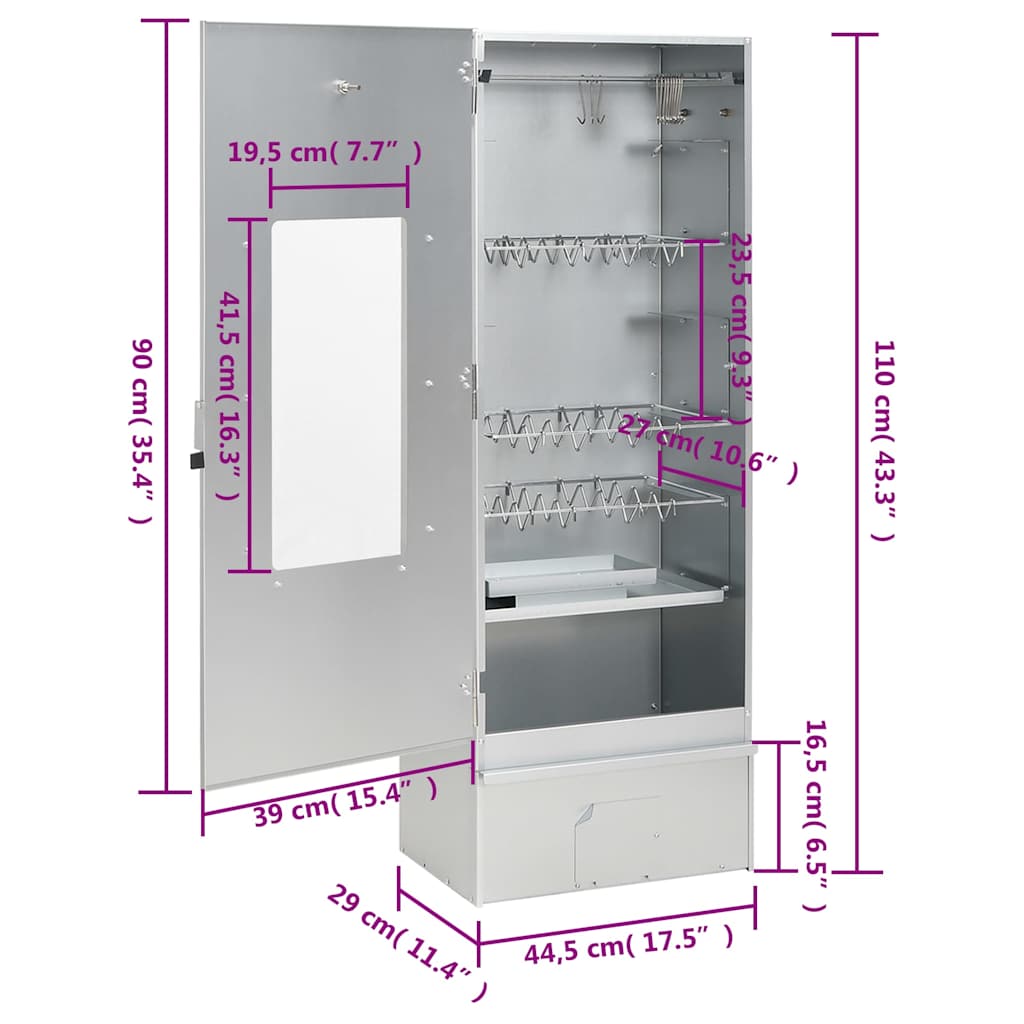 Horno ahumador de BBQ con generador humo frío acero galvanizado