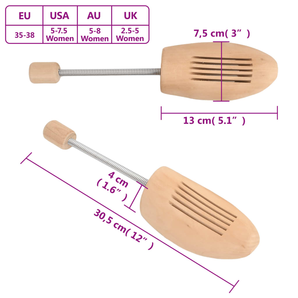 Hormas de zapatos 2 pares madera maciza de loto EU 35-38