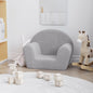 Sofá infantil de felpa suave color crema