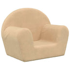 Sofá infantil de felpa suave color crema