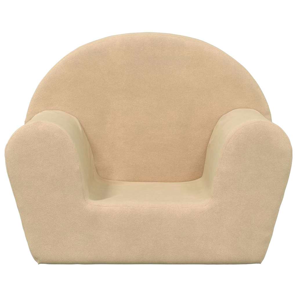 Sofá infantil de felpa suave color crema