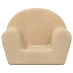Sofá infantil de felpa suave color crema