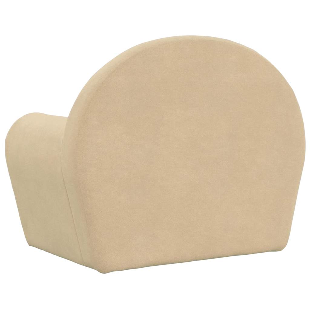 Sofá infantil de felpa suave color crema