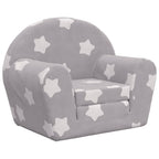 Sofá cama de niños felpa suave gris claro con estrellas