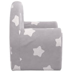 Sofá cama de niños felpa suave gris claro con estrellas