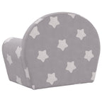 Sofá cama de niños felpa suave gris claro con estrellas