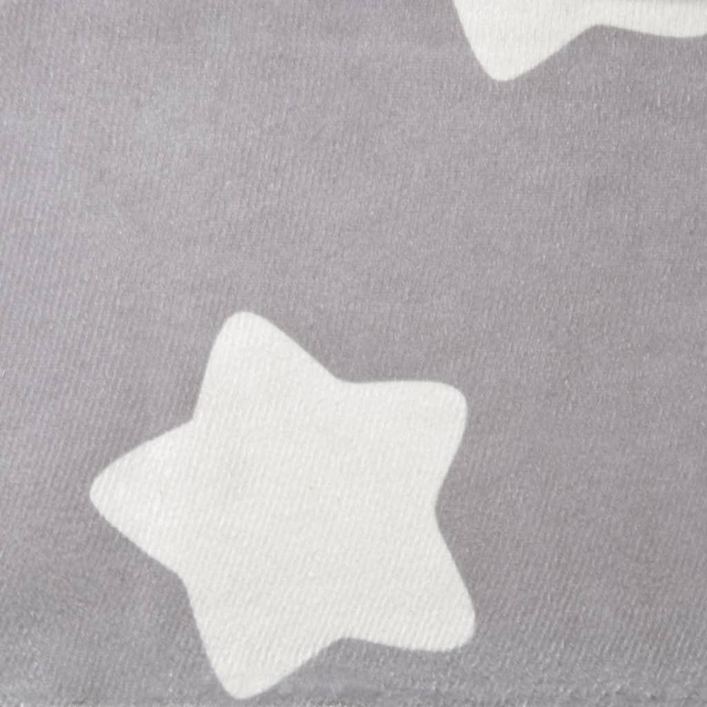 Sofá cama de niños felpa suave gris claro con estrellas