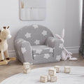 Sofá cama de niños felpa suave gris claro con estrellas