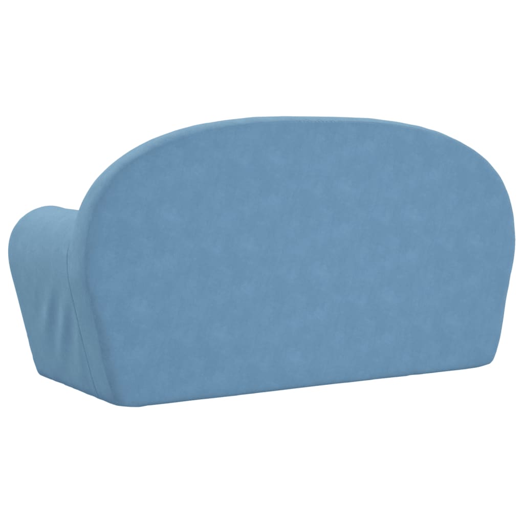 Sofá cama de niños 2 plazas felpa suave azul