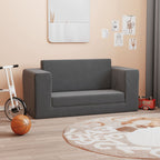 Sofá cama de niños 2 plazas felpa suave azul