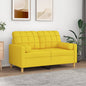 2-seater sofa with cappuccino faux leather cushions 120 cm