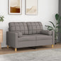 2-seater sofa with cappuccino faux leather cushions 120 cm