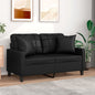 2-seater sofa with cappuccino faux leather cushions 120 cm