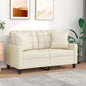 2-seater sofa with cappuccino faux leather cushions 120 cm