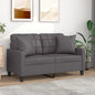 2-seater sofa with cappuccino faux leather cushions 120 cm