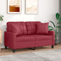 2-seater sofa with cappuccino faux leather cushions 120 cm