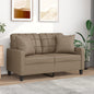 2-seater sofa with cappuccino faux leather cushions 120 cm