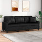 3-seater cappuccino faux leather sofa with cushions 180 cm