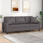 3-seater cappuccino faux leather sofa with cushions 180 cm