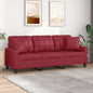 3-seater cappuccino faux leather sofa with cushions 180 cm