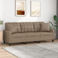 3-seater cappuccino faux leather sofa with cushions 180 cm