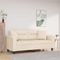 2-seater sofa with cappuccino faux leather cushions 120 cm