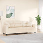 3-seater cappuccino faux leather sofa with cushions 180 cm