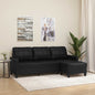 3-seater sofa and synthetic leather stool, cappuccino color, 180 cm