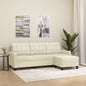 3-seater sofa and synthetic leather stool, cappuccino color, 180 cm
