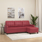 3-seater sofa and synthetic leather stool, cappuccino color, 180 cm