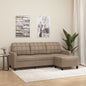 3-seater sofa and synthetic leather stool, cappuccino color, 180 cm