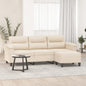 3-seater sofa and synthetic leather stool, cappuccino color, 180 cm