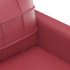 Juego de sofás con cojines 4 piezas cuero sintético rojo tinto