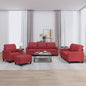 4-Piece Sofa Set with Cushions Faux Leather Burgundy