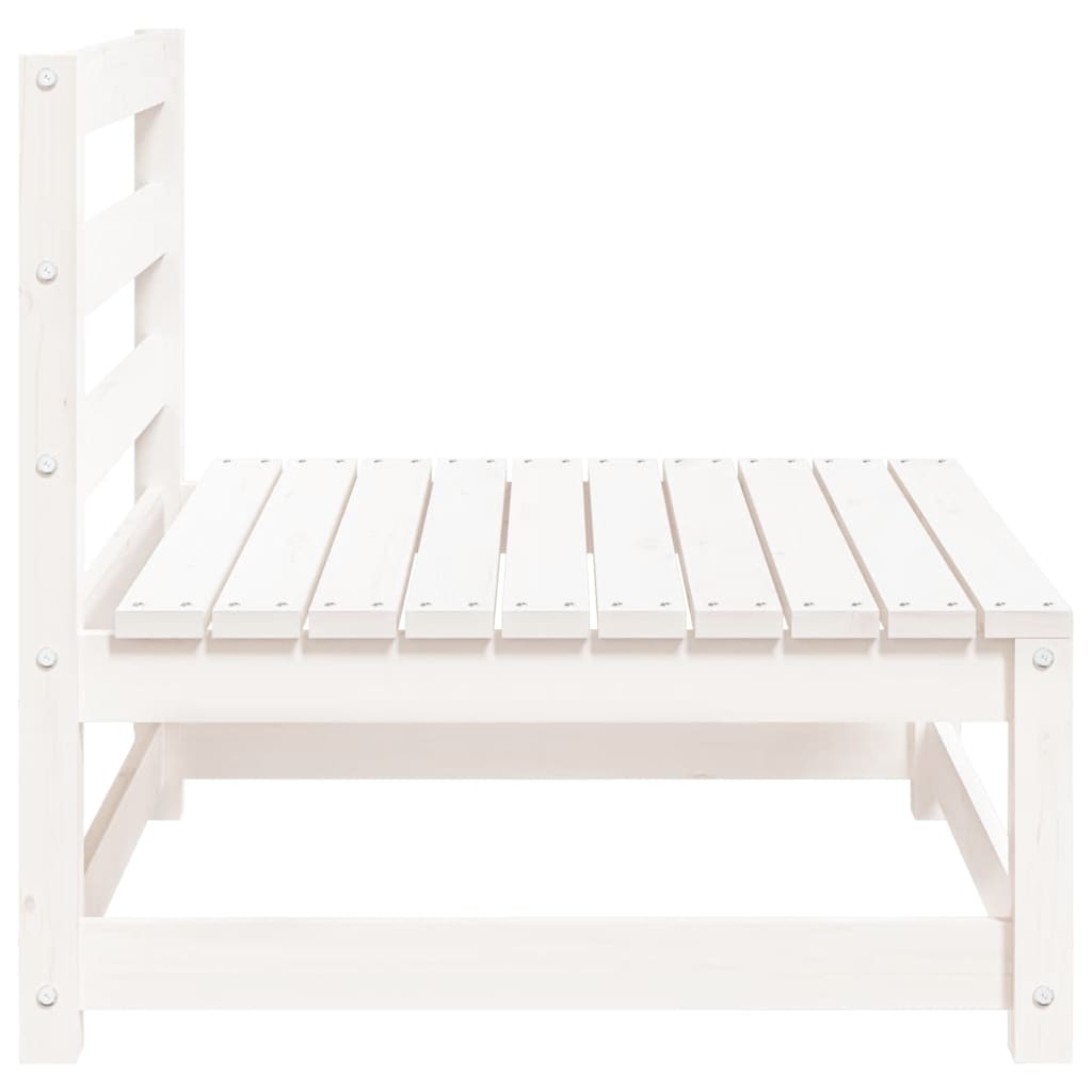 Sofá jardín sin reposabrazos madera de pino blanco 70x70x67 cm