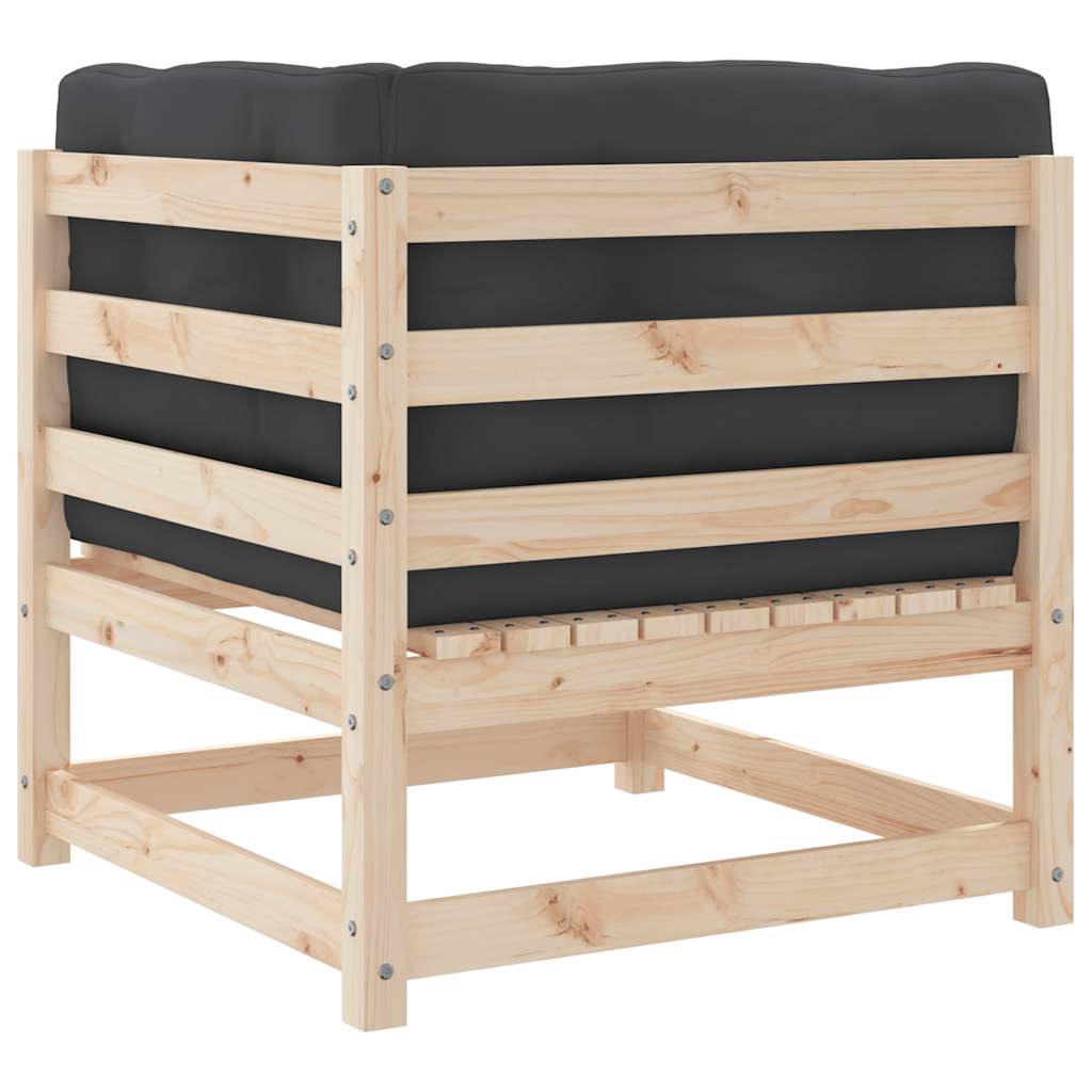 Sofá de equina con cojines madera maciza de pino