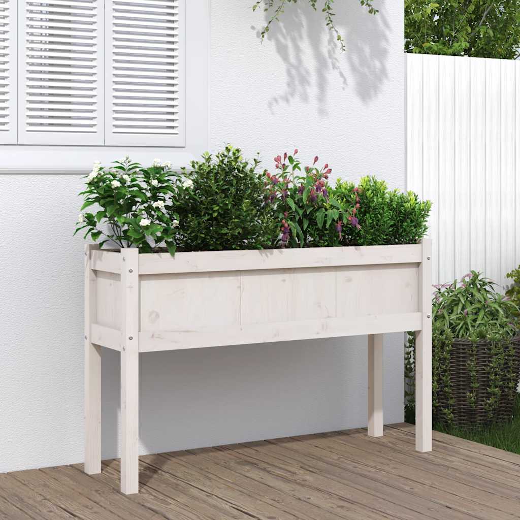 Jardinera con forro madera maciza de acacia 100x50x100 cm