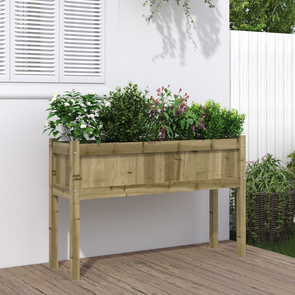 Jardinera con forro madera maciza de acacia 100x50x100 cm