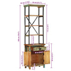 Aparador de madera maciza reciclada 55x30x180 cm