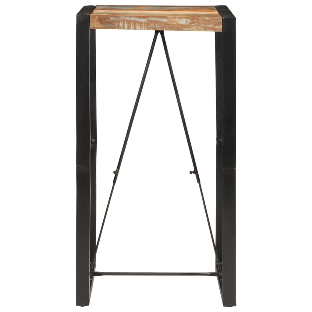 Mesa alta de bar madera maciza reciclada 60x55x110 cm