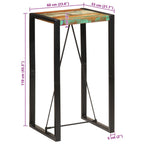 Mesa alta de bar madera maciza reciclada 60x55x110 cm