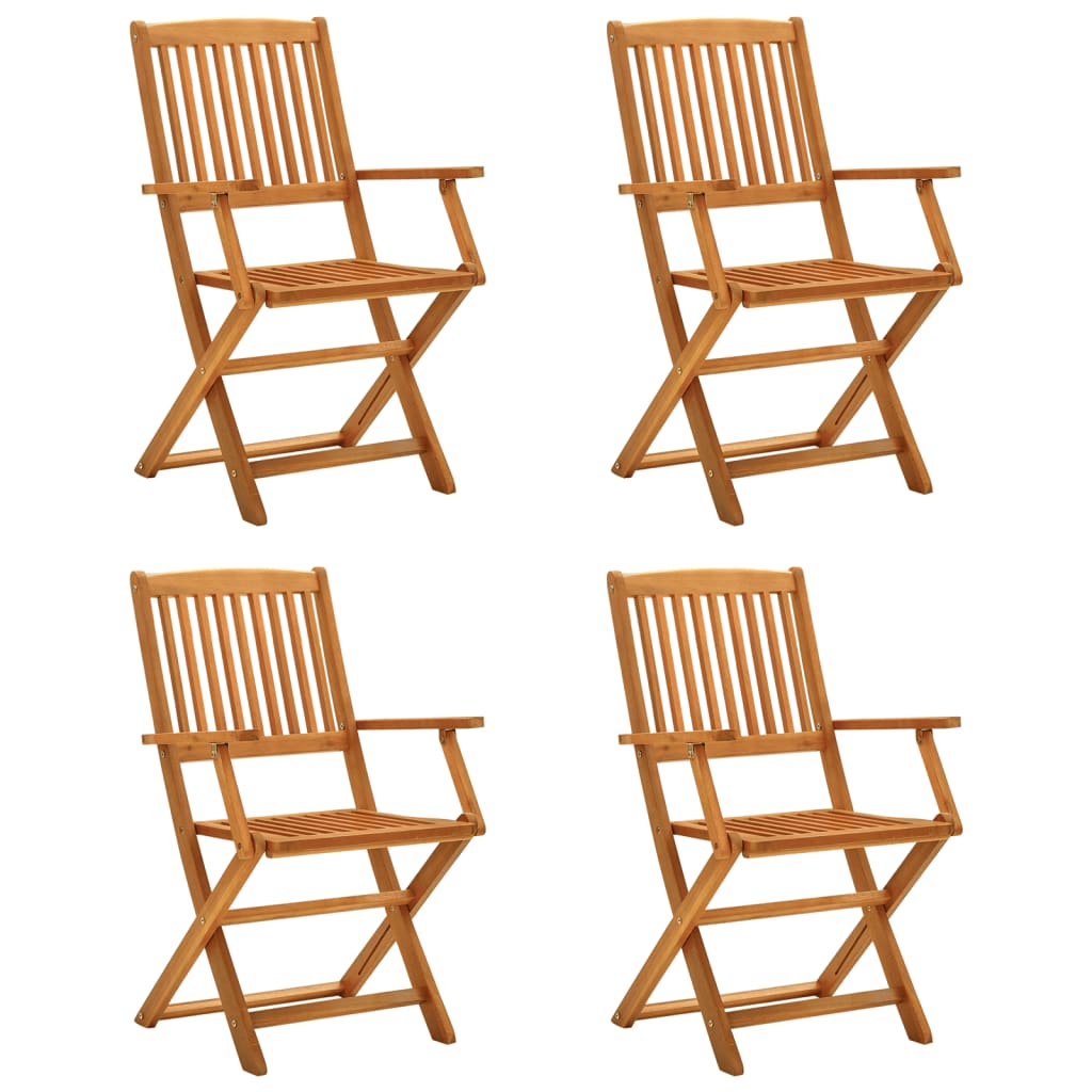 Juego de comedor de jardín 5 piezas madera maciza de acacia