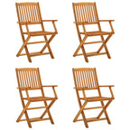 Juego de comedor de jardín 5 piezas madera maciza de acacia
