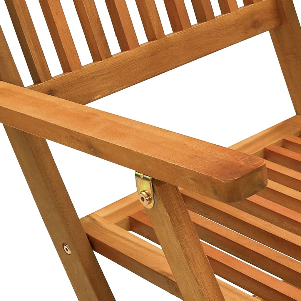 Juego de comedor de jardín 5 piezas madera maciza de acacia