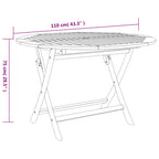 Juego de comedor de jardín 5 piezas madera maciza de acacia