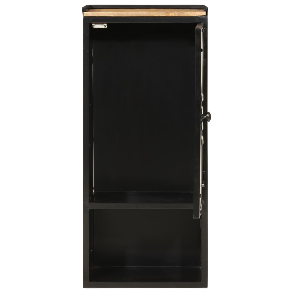 Mueble de baño hierro y madera maciza de mango 40x27x90 cm