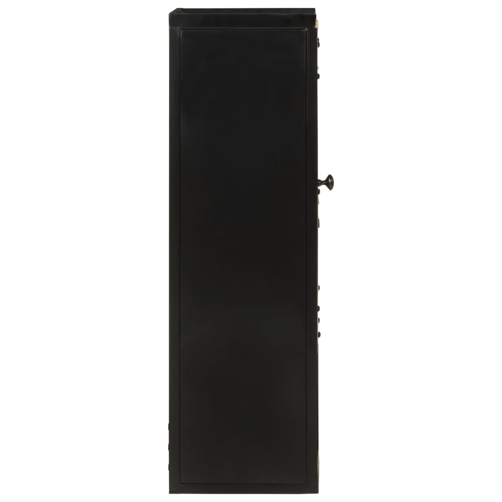 Mueble de baño hierro y madera maciza de mango 40x27x90 cm