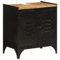 Bathroom sink cabinet iron and mango wood 55x35x60 cm