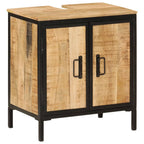 Mueble de baño madera maciza de mango y hierro 55x35x60 cm